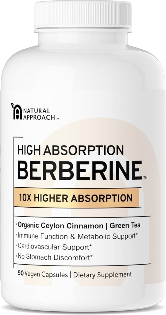 Vysoká absorpce Berberine Phytosome - 10X Více Biologicky dostupné 124; Metabolická podpora pro ženy & Muži 124; Ceylon Skořice + Green Tea Extract 124; Berberis Aristata Dodatek 124; 90 Kapsle