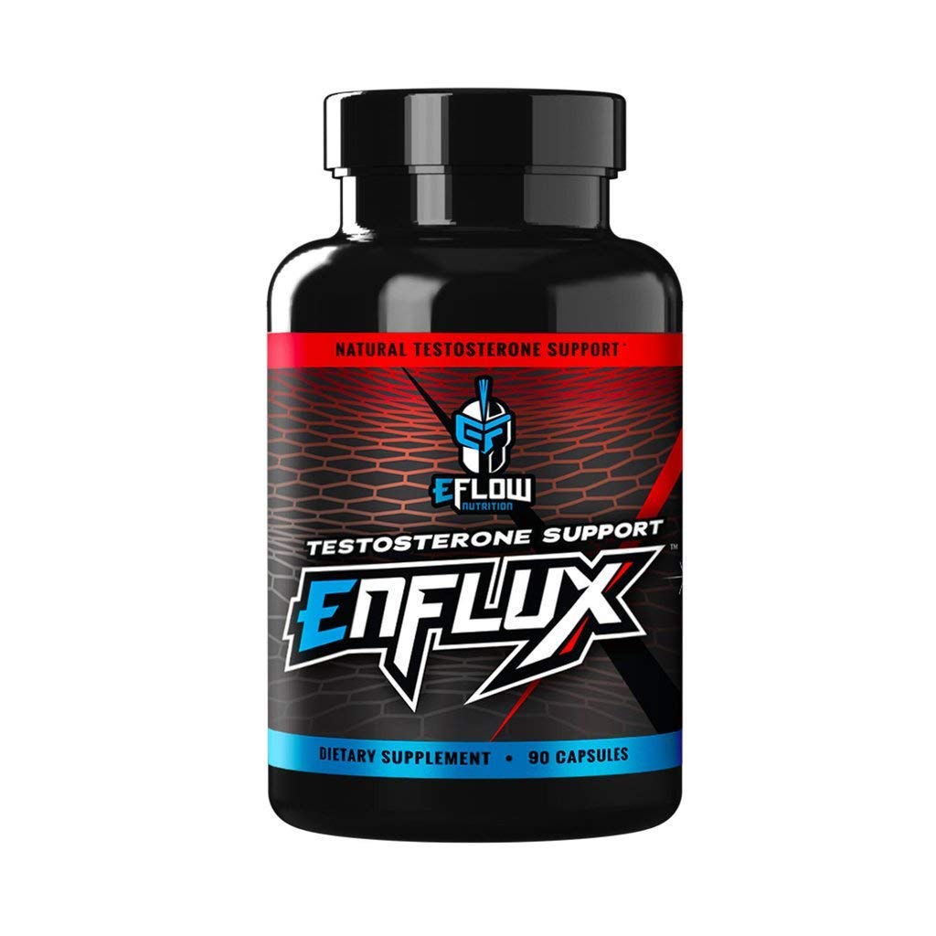 eFlow Nutrition Enflux Natural T Support with KSM-66 Ashwagandha - Doplněk k podpoře Lean Body Mass for Men and Women - Fenugreek, DIM, Longjack & AstraGin - 90 Kapsle (30 Day Supply)