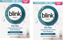 Blink Tears Preservative Free Lubricating Eye Drops, Okamžité a Long- Lasting Relief for Dry Eyes, 25 Sterile Single-Use Vials, 0.01 FL OZ (0.4 ml) Každý (balení po 2)