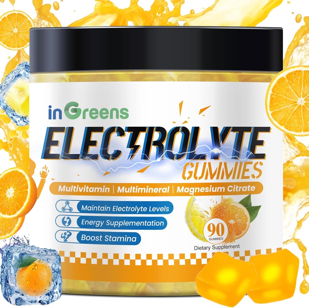 Přírodní elektrolytové gumy s 6 esenciálními elektrolyty - Obsahuje vitaminy, hořčík, elektrolyty, pro běžce, Endurance Sports, Hydration Electrolyte Chews - 90 Gumy