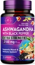 Ashwagandha 2,100 mg - Ashwagandha doplňky pro ženy ve Veggie Kapsle s práškem & kořenový extrakt, Black Pepper pro vysokou absorpci, rostlinné, Non- GMO, Lahve v USA - 120 Veggie Kapsle
