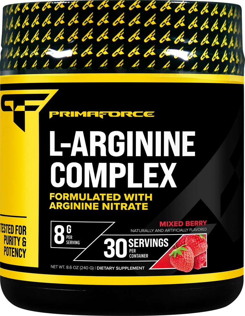 Primaforce L- arginin Complex Powder (30 Servings per bottle cut 124; MixBerry) Mocný protein Stavební dodatek pro maximální zisk