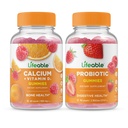 Živé vápník s vitaminem D + Probiotický 2 miliardy CFU, Gummies Bundle - Velký Ochutnávka, Vitamin dodatek, gluten zdarma, GMO zdarma, žvýkací