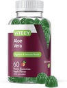 Viteey Aloe Vera Gummies pro dospělé - 50mg - AIDS v trávení a imunitního zdraví - Aloe Vera dodatek - Vegan, želatina zdarma, gluten zdarma, GMO zdarma, Chutné žvýkací maliny ochucené gumy