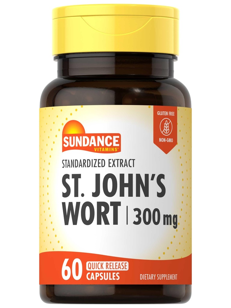 Sundance St. John 's Wort Kapsle 124; 300mg CLAS124; 60 Count CLAS124; Non-GMO a gluten zdarma standardizovaný extrakt