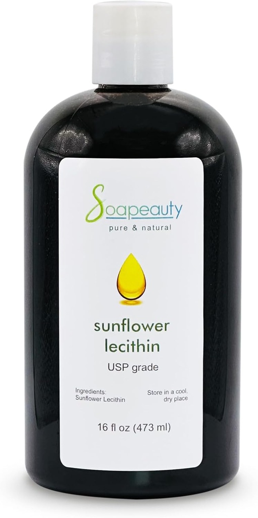 SUNFLOWER LECITHIN Tekutý olej 124; studená lisovaná nerafinovaná 124; USP stupeň unblead 100% čistý přírodní slunečnicový olej Lecithin Oil 124; pokožka Moisturizer, Mýdlo výroby, Lotion CY124; 16 fl oz
