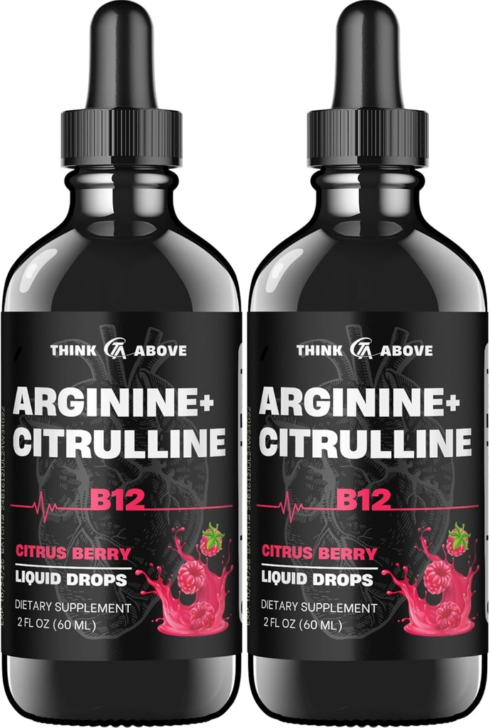 L- Arginin + L- Citrulin + B12 Liquid Drops, Citrus Berry Flavor, 2 fl oz, balení po 2 ks
