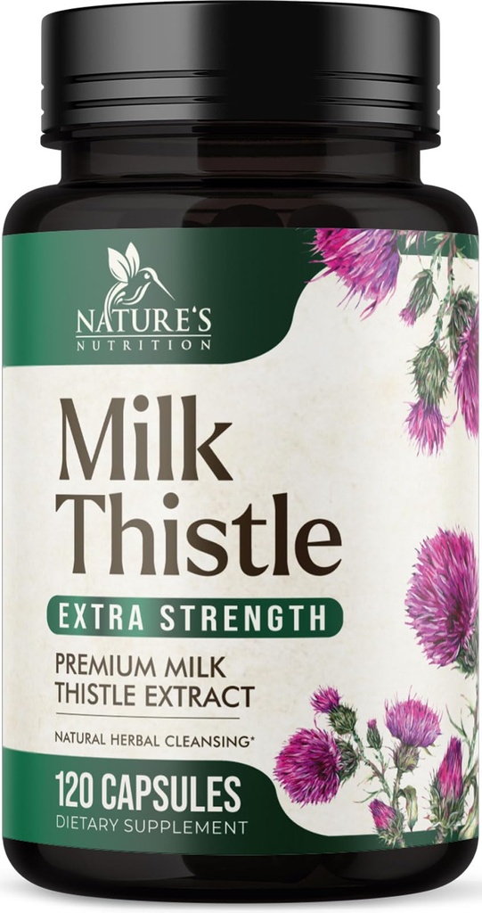 Mléko Thistle Extract - Játra čištění Detox & opravy Formule - Přírodní mléko Thistle se Silymarin Marianum & Pampelion Extract - Přírodní Bylinný doplněk pro zdraví jater - Made in USA - 120 Kapsle