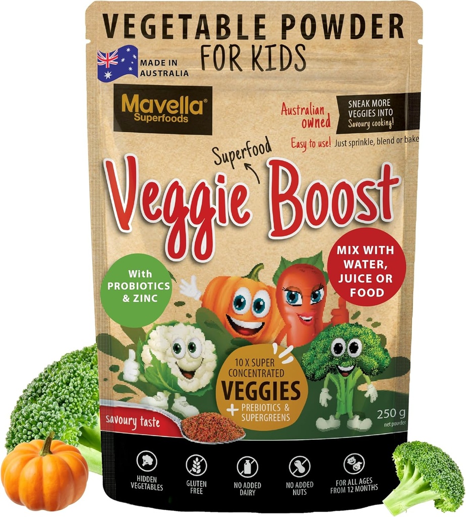 Zeleninový prášek pro děti Veggie Boost Probiotika vlákna Super Zelený Pea Protein Nutritional dodatek Savoury ochucené 8.82oz (250g)
