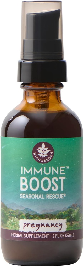 WishGarden Byliny Imunitate Boost pro těhotenství - Plant- based Bylinné Imunitation Supplement w / Echinacea, Imunitate Boost Tinktura pro těhotné a poporodní matky, Těhotné-Safe Imunitation System Support, 2oz