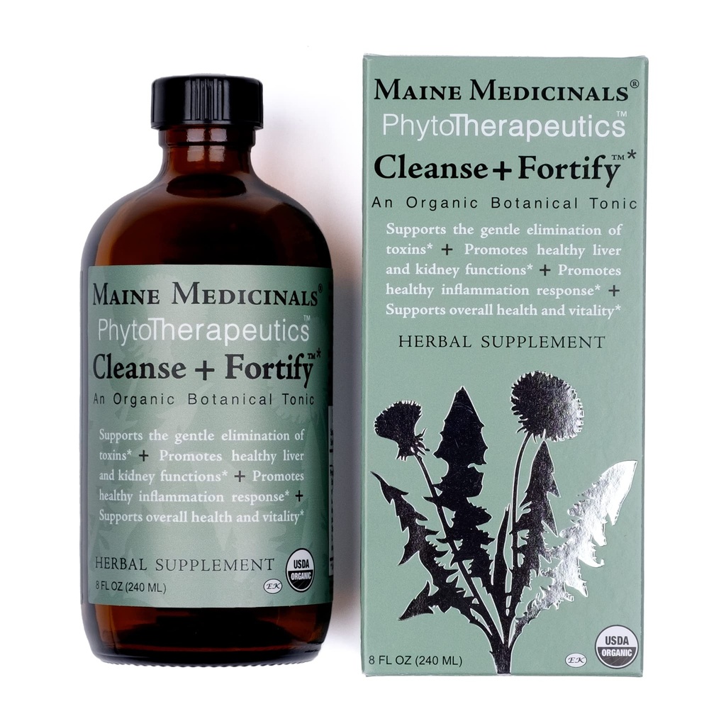 Cleanse + Fortify Organic Jaterní Detox a Ledviny Cleanse with Adaptogens 8 fl oz (16 Servings) USDA Certified Organic