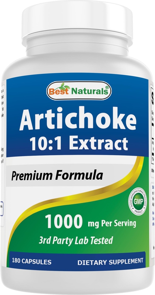 Nejlepší Naturals Artichode Extract 1000 mg Per Servin- 3. strana Lab Tested - 180 Kapsle