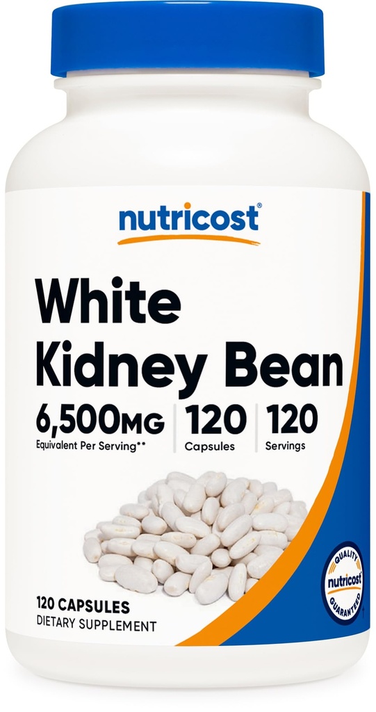 Nutricost White Ledviny Fazole Kapsle 6,500mg Ekvivalentní, 120 Kapsle - Vegetariánské Caps, gluten zdarma a GMO zdarma