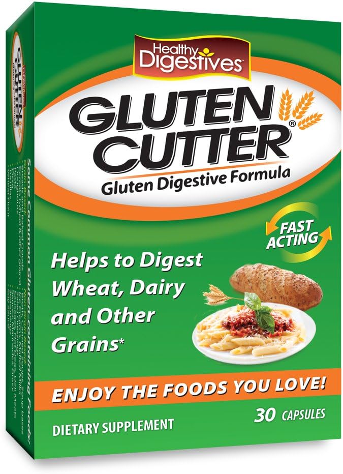 Zdravé potraviny Gluten Cutter Enzyme Formule - Pomáhá zlepšit vaše těla Gluten Digestion a pomáhá při lámání pšenici, mléčné a jiné zrna - Kapsle - 30 Služebnictví