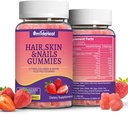 2 Pack vlasy kůže a hřebíky Gummies s biotin kolagen vitamíny pro ženy - Podpora zdravé vlasy, kůže a nehty - 120 Počet