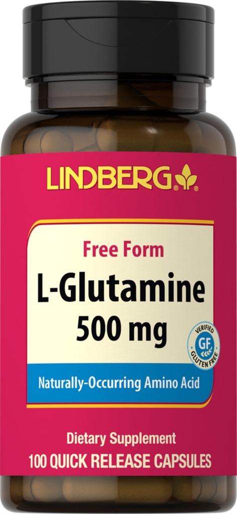 Lindberg L Glutaminové kapsle pro ženy a muže 124; 500mg Glutaminové tobolky 124; 100 pilulek 124; Doplněk k formuláři zdarma 124; Non- GMO, gluten zdarma