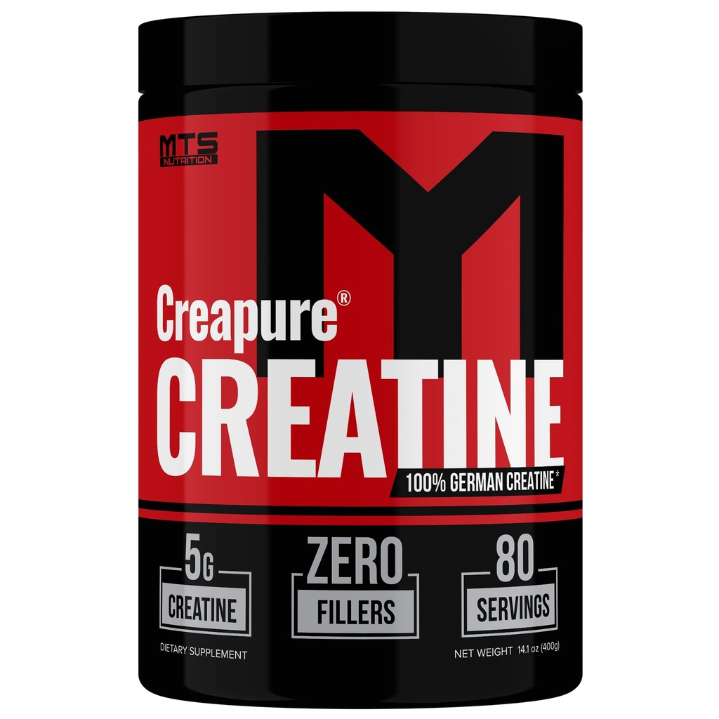 MTS Nutrition Creapure Creasure Creatine Powder - Příplatek pro růst a obnovu svalů - 80 Služeb bez příchutí