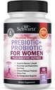 Prebiotika a probiotika pro ženy - s Black Cohosh a Red Clover pro Gut, Vaginální a imunitní zdravotní podpora, Celá stravovací enzymy Kapsle, Lactobacillus Probiotic dodatek, 60 Počet