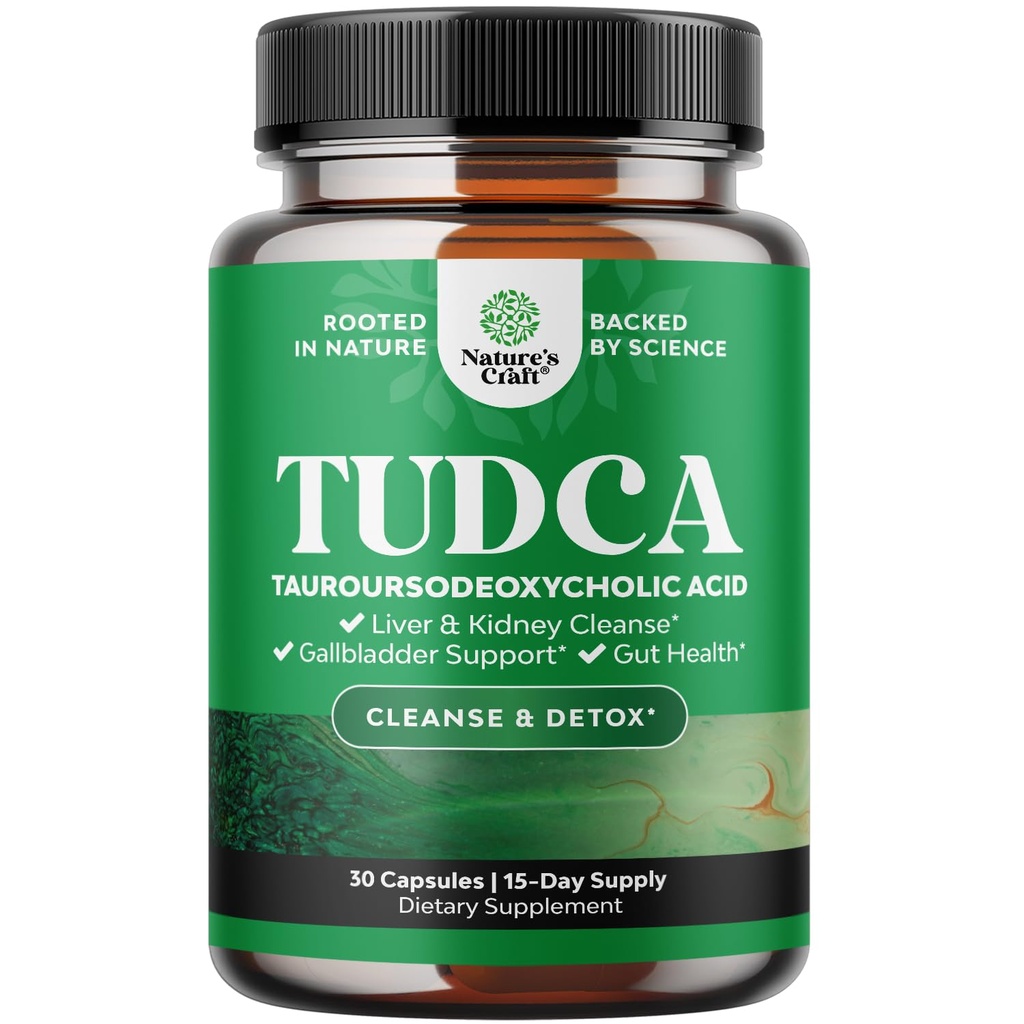 Advanced Bile Salt TUDCA dodatek - Extra Strength TUDCA 500mg per Serving Bile Salts for Gallurger Ledviny a Játra Podpora - Vysoká čistota Tauro Ursodeoxycholic acid Játra a žlučník Čistota