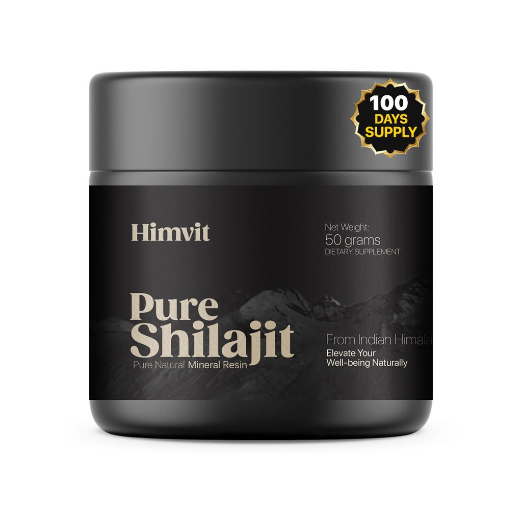 Čisté himalájské organické Shilajit Resin s Lab Report Super vysoká účinnost pro muže a ženy Fulvic kyseliny & Trace Minerály Humic Acid Dodatek Resin 124; Podporuje energie, metabolismus & imunitu 124; 50 Grams
