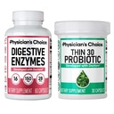 Lékařský choice - Beat Bloat + Podpora Weight Management Bundle: Dědičné Enzymy + Thin- 30 Probiotic