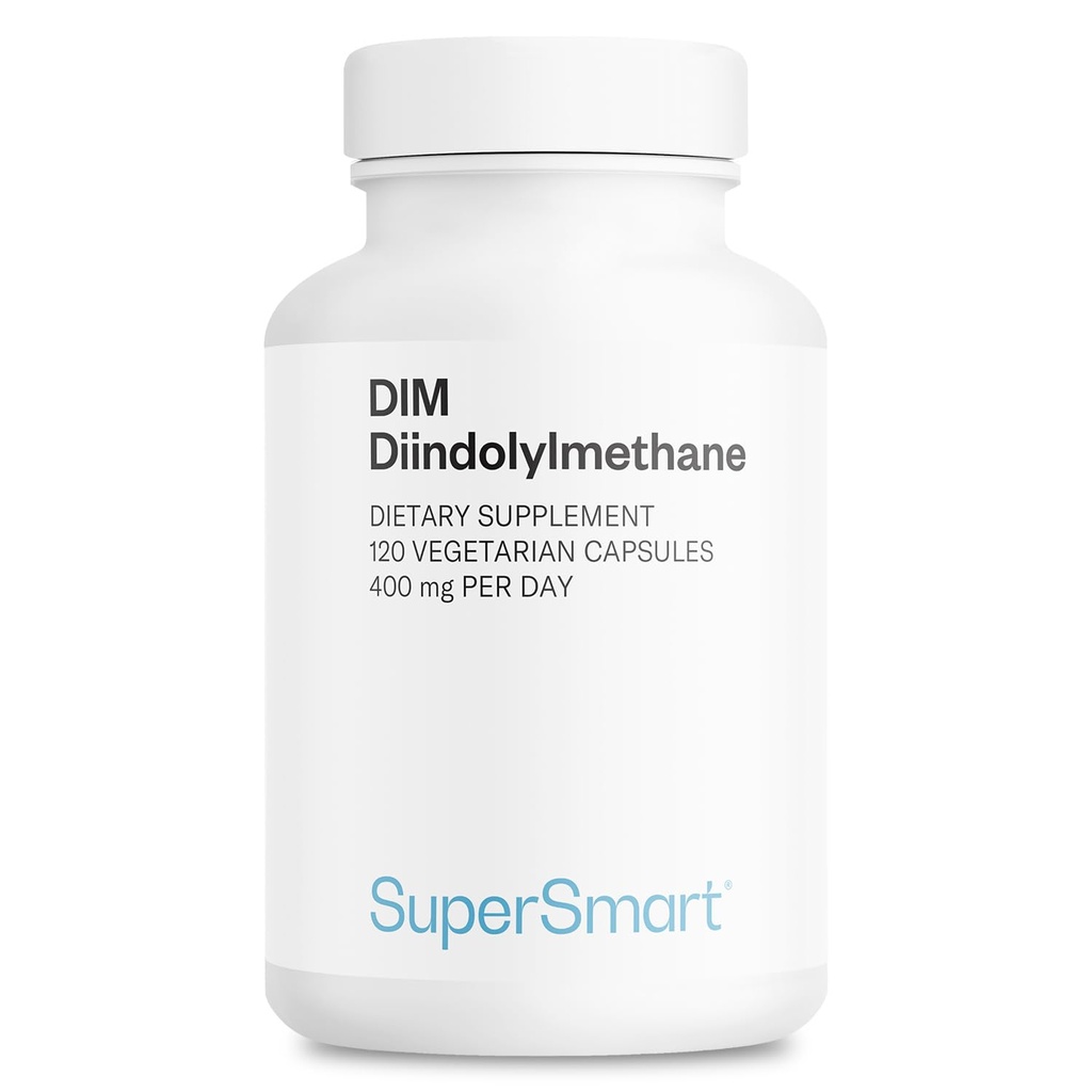 Supersmart - DIM dodatek 400mg za den (Diindolylmethan) - Přírodní rovnováha pro muže a ženy 124; Non- GMO & gluten zdarma - 120 Vegetariánské kapsle