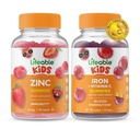 Živé zinek děti + Železo a vitamín C děti, Gummies Bundle - Velký přípitek, doplněk vitamínu, gluten zdarma, GMO zdarma, Žvýkací žlab