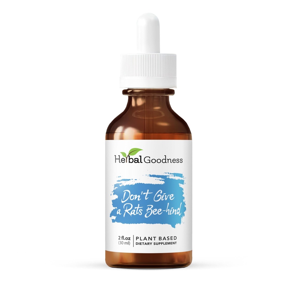 Bylinné dobroty Nedávají krysy Bee- zadní - 2 Fl.oz - Klidná pomoc, Bylinný dodatek, Bylinné kapky, Heřmánkový dodatek, Lemon Balm 124; Uklidňující doplňky pro dospělé, Podporuje relaxaci