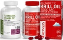 Bronson Turmeric Curcumin s BioPerine High Potency Premium Joint Support + Bronson Antarktida Krill Oil 1000 mg s Omega-3s EPA, DHA
