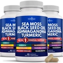 NEW AGE Silica Sea Moss, Black Seed Oil, Ashwagandha, Turmeric, Bladderwrack, Burdock - s Manukou, Honey Dandelion, ACV Black Pepper gluten zdarma