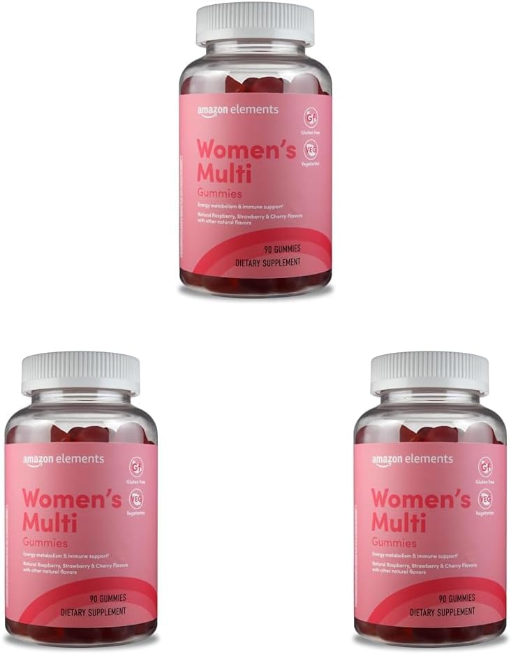 Prvky - Adult Women 's Organic Multivitamins, 90 Gummies (30 Servings), Vegetarian, Gluten Free (dříve Revly) (balení po 3)