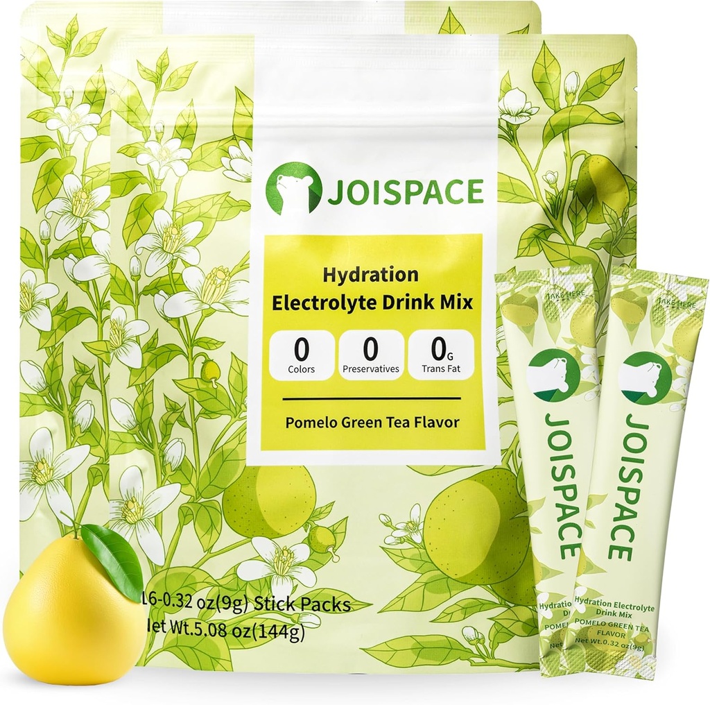JOSPACE Electrolyte Drink Mix s čajem Polyfenoly CLANE124; Rychlá hydratace & Electrolytes Boost CLANE124; Non- GMO, Vegan, gluten- Free CLANE124; Pomelo Tea, 32 Servings