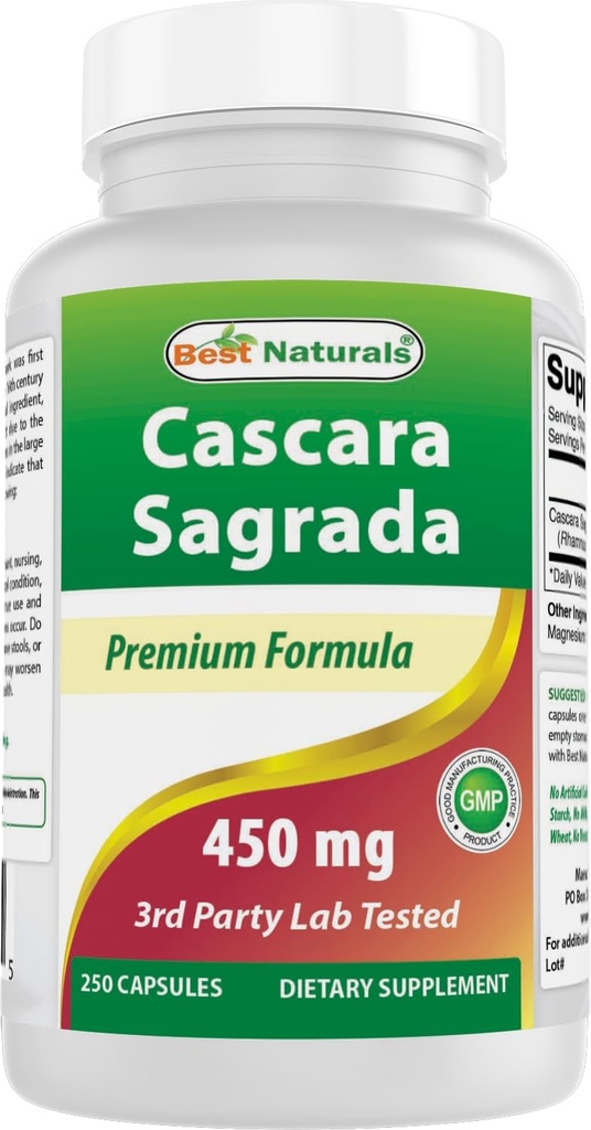 Nejlepší Naturals Cascara Sagrada 450 mg 250 Kapsle