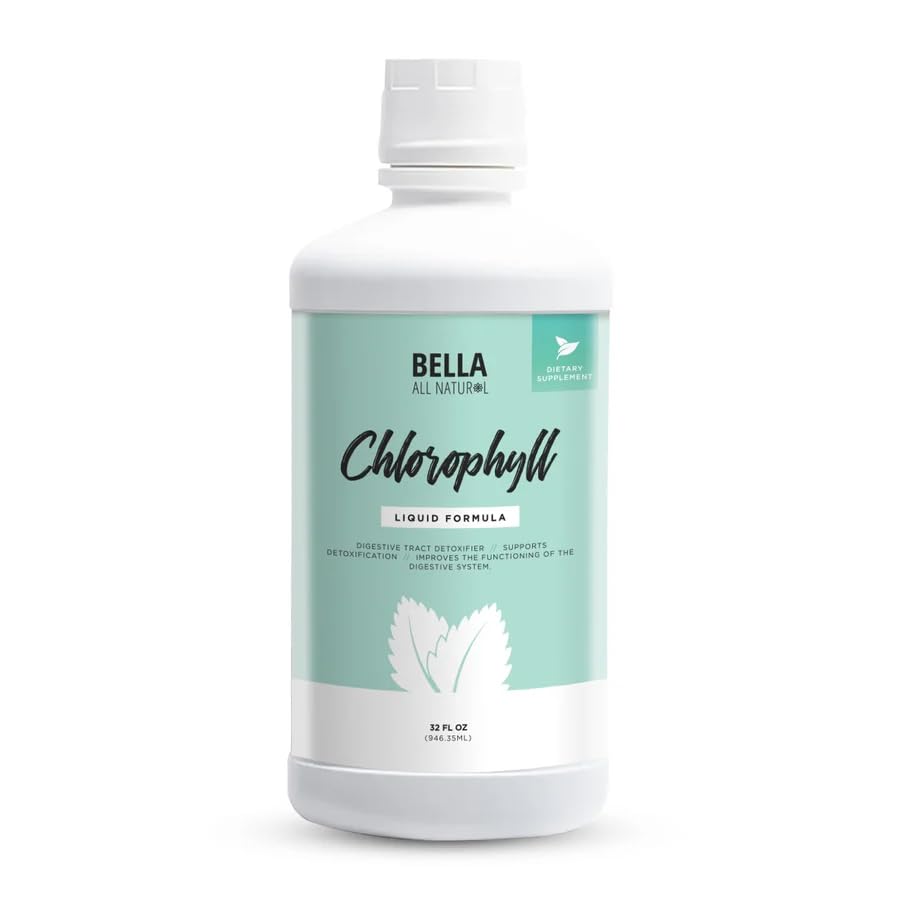 Bella All Natural Liquid Chlorofyl Drops Anti- Aging clar124; Zvýšená energie clar124; Hormonální bilance clar124; Anti- Acne, Mint Flavor 60ml