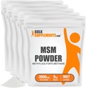 BulkSupplements.com MSM Powder - Methylsulfonylmethan, MSM dodatek - MSM Pure Powder, MSM 3000mg - pro společné zdraví, bezlepkové, 3000mg na porci, 5kg (11 liber) (balení 5)