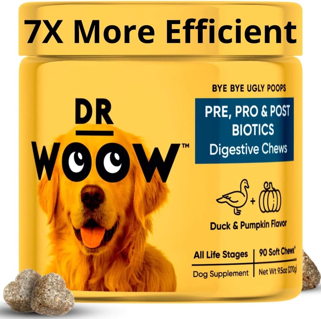 Probiotika pro psy, Pet Dog Probiotika a trávicí enzymy, Duck & Dýně Flavor Dog Probiotické doplňky, Dog Vitamíny Dog Probiotické žvýkání a Prebiotika pro psy, Dog Gas Relief