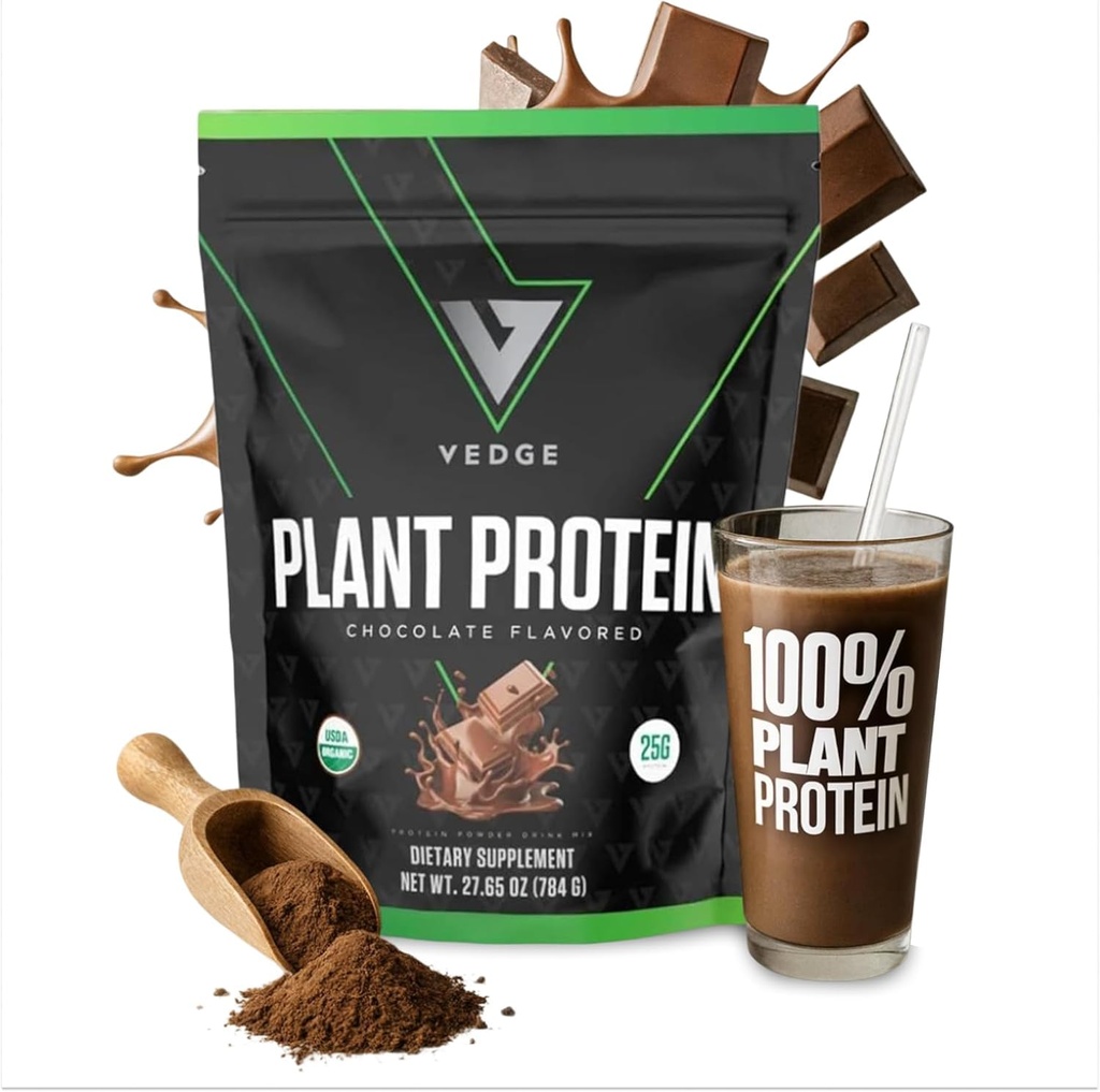Vegan Protein Vegan Powder - Rostlinný protein Powder with Pea, Dýně a slunečnice - USDA Organic, Amino Acids, mléčné výrobky Free, gluten Free, Soy Free, Keto, Non GMO, hladká textura - Chocolate - 20 Servings