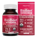BioBeet ® Max Strength Beet Root Capsules - 21: 1 Koncentrát, Každá služba odvozená z 28,350 mg organického Beetroot - Absorpční vylepšení s BioPerine ® Black Pepper Extract (60 Kapsle)
