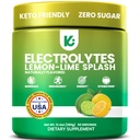 Keppi Electrolytes Powder - Lemon Lime Flavor 50 Servings - Ne Hydratační dodatek k cukru s draslíkem, hořčík, sodík - Keto, Vegan, Fasting- Friendly, Nula Calorie Electrolyte Drink