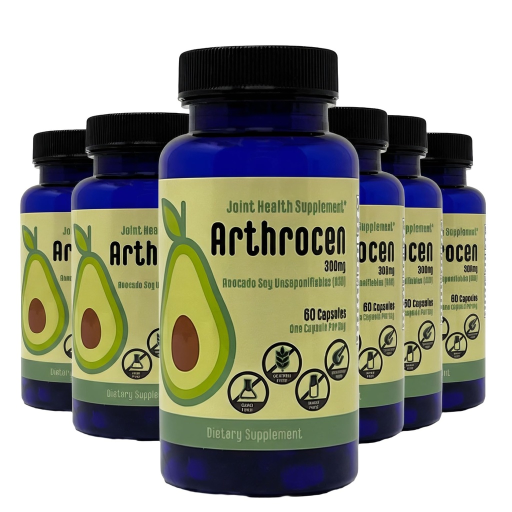 Společný doplněk zdraví, 300Mg Avocado Soy Unsaponiable, Non-GMO, mléčné výrobky zdarma, gluten zdarma & Shellfish zdarma, 60 denní dodávky, Jedna kapsle za den (12 měsíců)