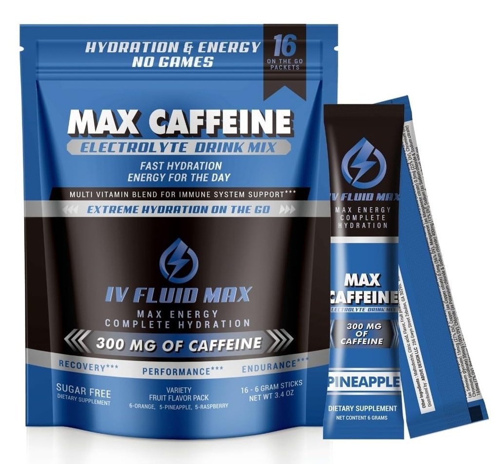 Hydratace Zrychlení - 300 mg kofeinu - Electrolyte + Energy Drink Mix - Precvičení / Recovery Drink
