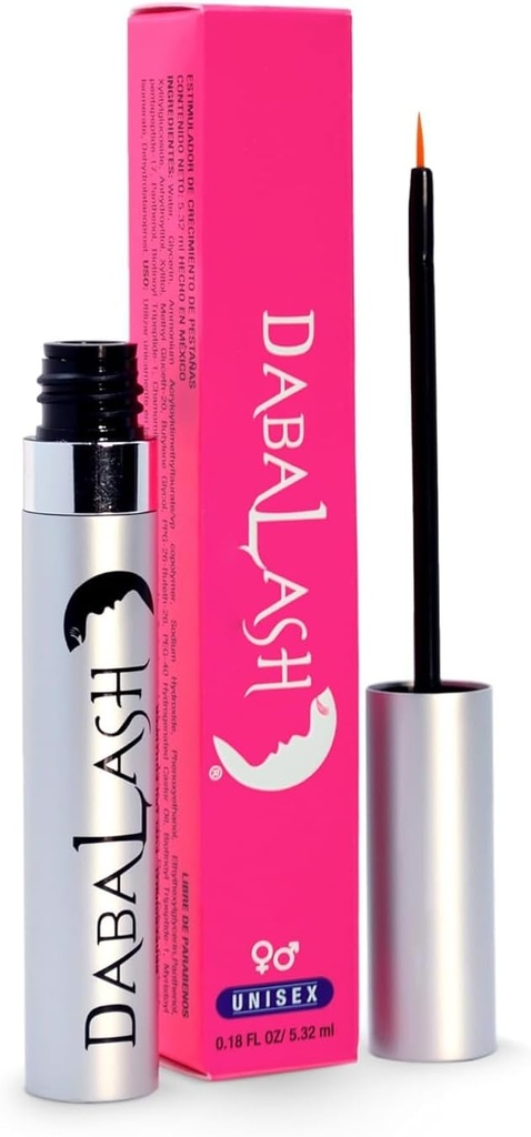 DABALASH Professional Eyelash & Eyebrow Growth Serum with Castor Oil - Podporuje vzhled přirozeně delší, Fuller, Silnější a silnější Lash + Brow vlasy - 0.18 oz