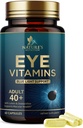 Doplněk pro oční vitaminy - Advanced Oční péče Vitamin s Luteinem, Zinek, Vitaminy C, E, Zeaxanthin & Minerály - Vize Multivitamin pro makulární zdraví a suché oči, Vegan, Lahvička v USA - 60 Kapsle