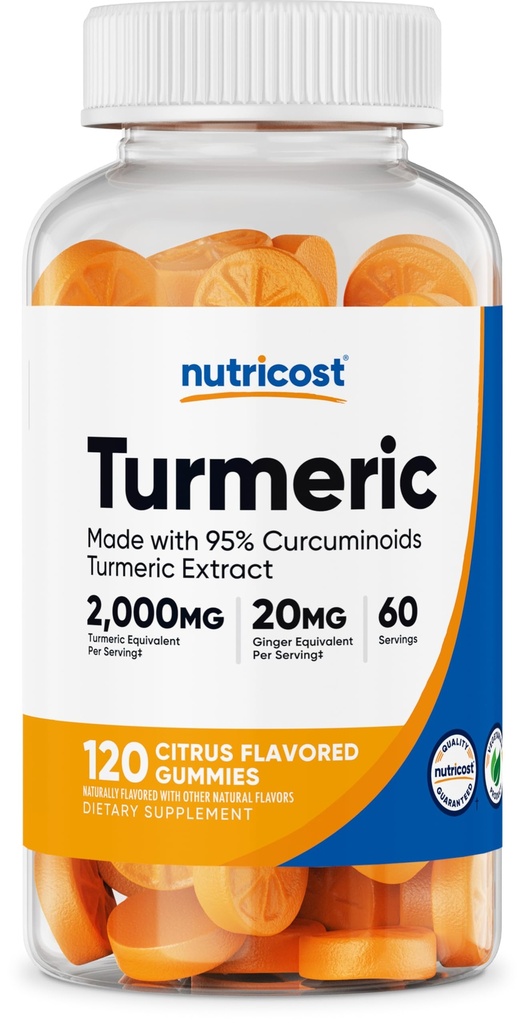 Nutricost Turmeric Gummies 2,000mg Tumerical per Serving (120 Gummies) - 60 Služeb