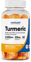 Nutricost Turmeric Gummies 2,000mg Tumerical per Serving (120 Gummies) - 60 Služeb