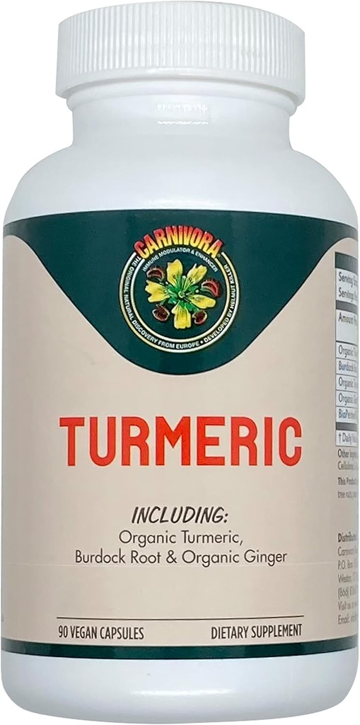 Karnivora Turmeric - Podpora pro spony a stravovací zdraví (90 Veganských kapslí)