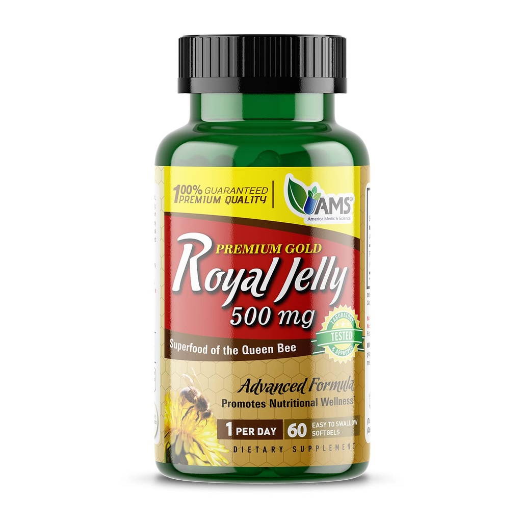 Amerika Medic & Science Royal Jelly 500mg (60 softgels) 124; Superfood The Queen Bee 124; Dietní dodatek pro ženy 124; Promotes imunitu a plodnost 124; Podporuje pleť, játra, srdce, a zdraví mozku