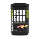 NutraBio BCAA 5000 Powder - Vegan fermentované BCAA - Podporuje Lean Muscle Growth, Recovery, Vytrvalost - 60 Služeb - Jahodová Lemonová bomba