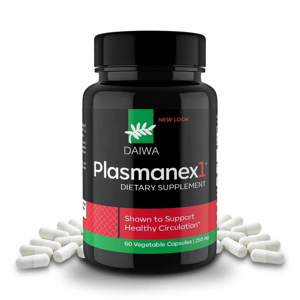 Daiwa Plasmanex 1 - Krevní a vegetální cirkulační doplňky - Bilance Cirkulace, Povzbudit zdravé nohy a veganské žíly - 60 Veganské kapsle