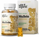 Wild & Organic Mullein Gummies for Lungs 2000mg - Lung Detox and Cleanse - Vegan Mullein Leaf Gummies for Immunication Support - 60 Non-GMO Herbal Extract Chews